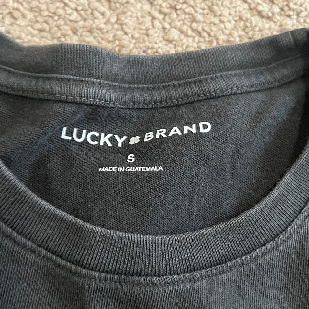 Lucky Brand Black T-Shirt with Leaf Graphic - Picture 2 of 5